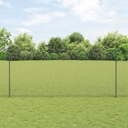 Ogrodzenie z słupkiem Szary 1,4 x 10 m Stal i PVC