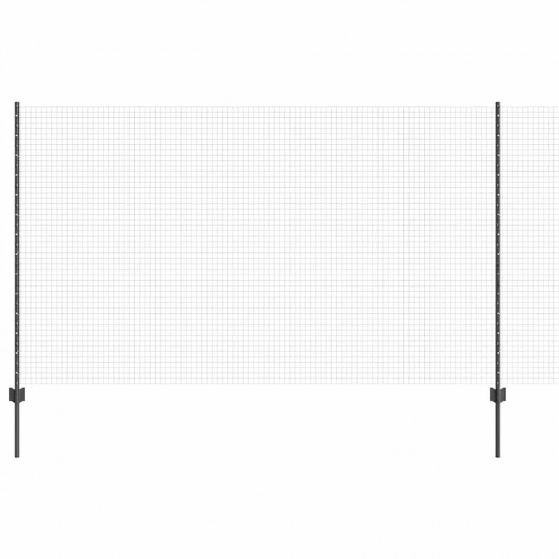 Ogrodzenie z słupkiem Szary 1,4 x 10 m Stal i PVC