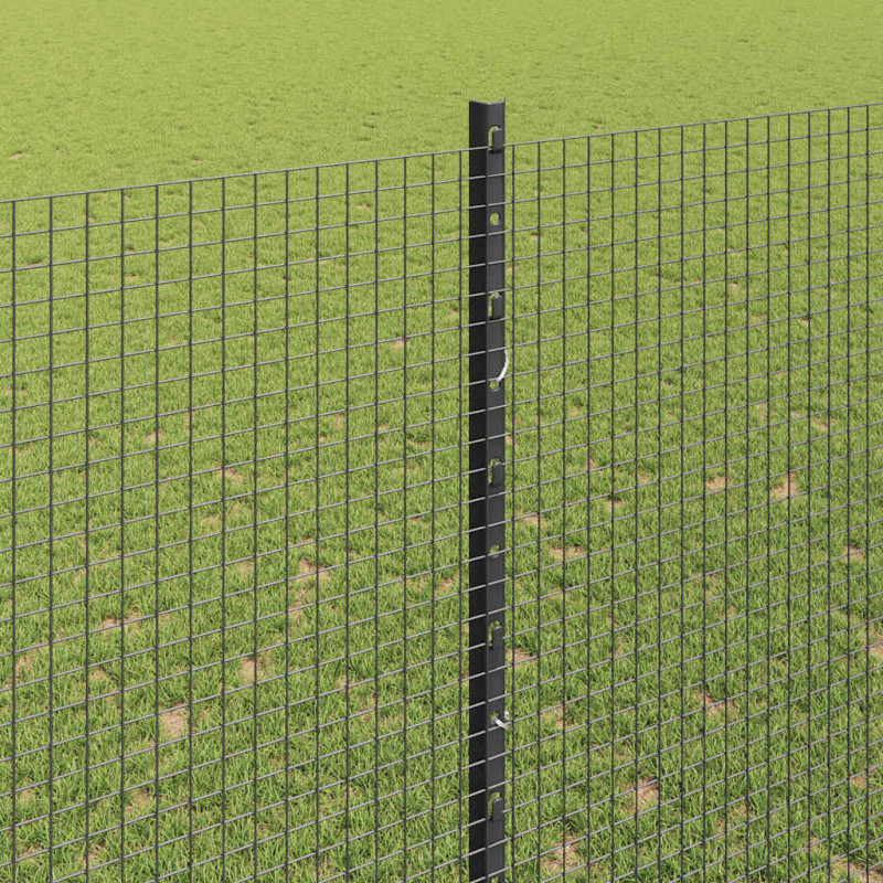 Ogrodzenie z słupkiem Szary 1,5 x 10 m Stal i PVC