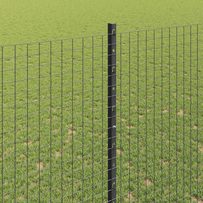 Ogrodzenie z słupkiem Szary 1,5 x 10 m Stal