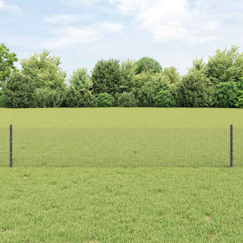 Ogrodzenie z słupkiem Szary 0,4 x 25 m Stal i PVC
