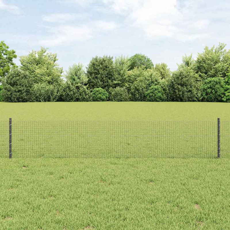 Ogrodzenie z słupkiem Szary 0,4 x 25 m Stal i PVC