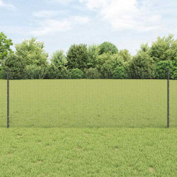 Ogrodzenie z słupkiem Szary 0,8 x 25 m Stal i PVC