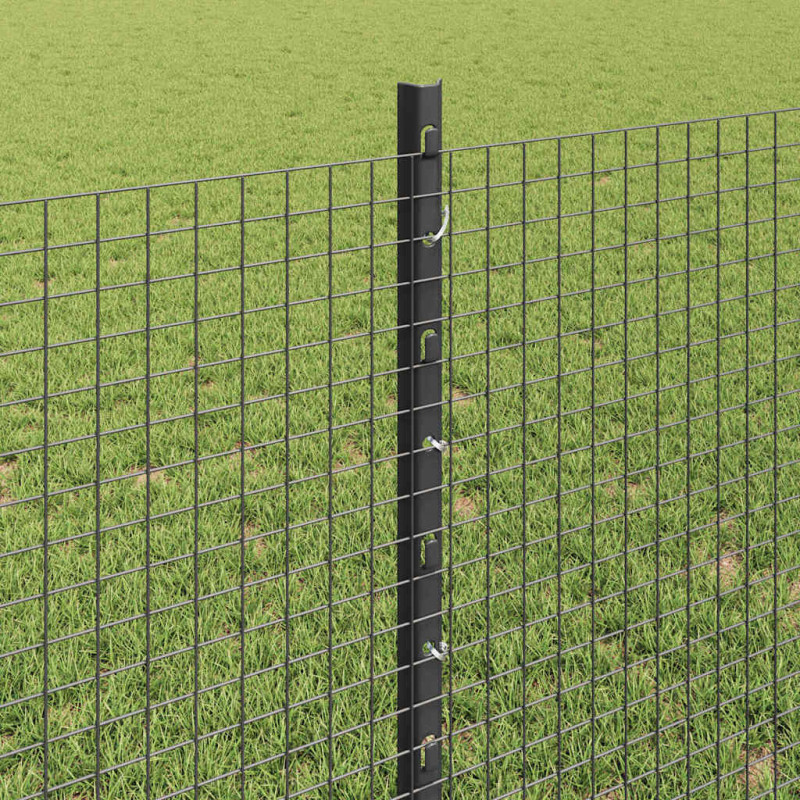 Ogrodzenie z słupkiem Szary 0,8 x 25 m Stal i PVC