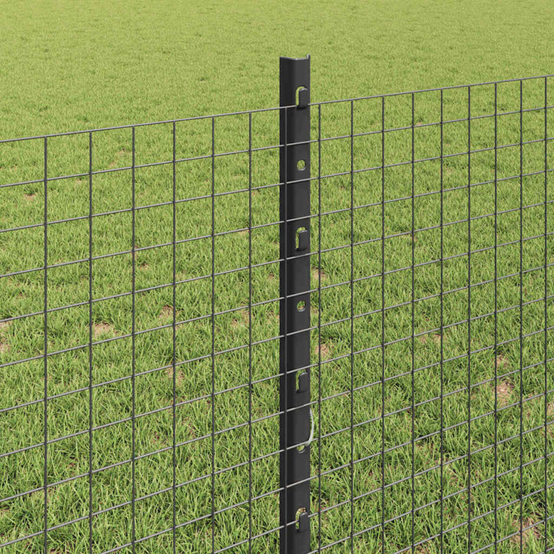 Ogrodzenie z słupkiem Szary 0,8 x 25 m Stal i PVC