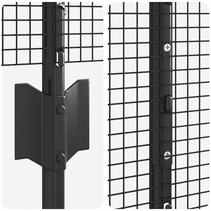 Ogrodzenie z słupkiem Szary 1,4 x 25 m Stal i PVC