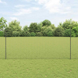 Ogrodzenie z słupkiem Szary 1,4 x 25 m Stal i PVC