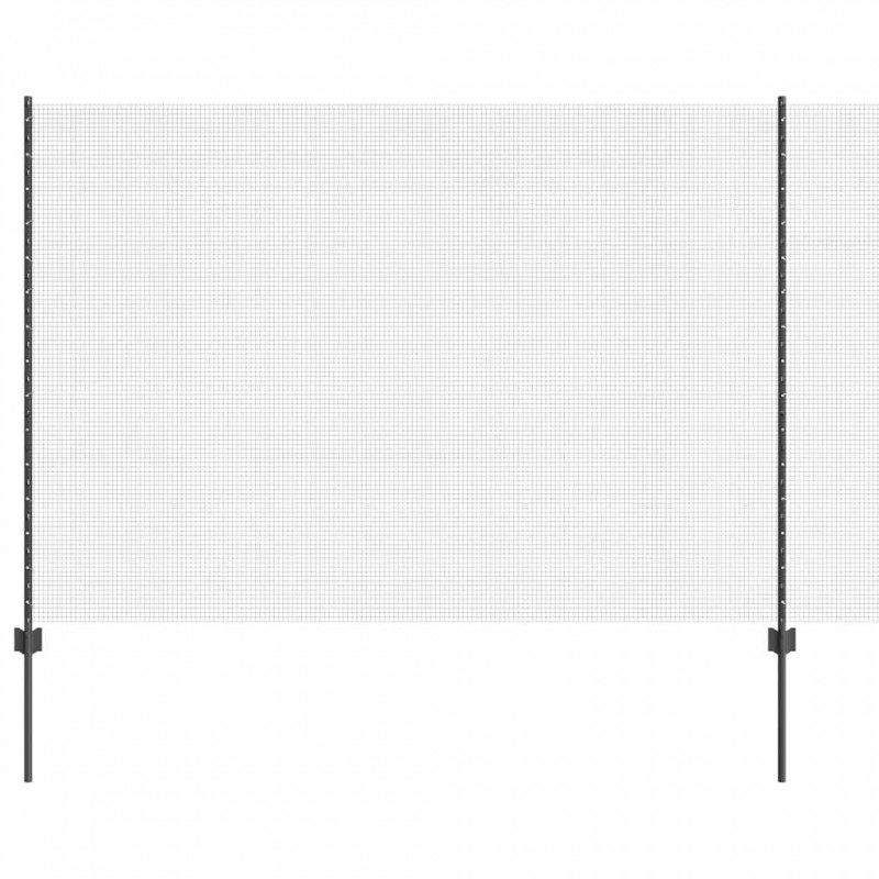 Ogrodzenie z słupkiem Szary 1,5 x 25 m Stal