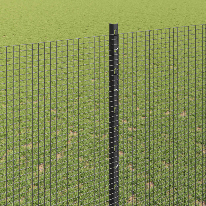 Ogrodzenie z słupkiem Szary 1,6 x 25 m Stal i PVC