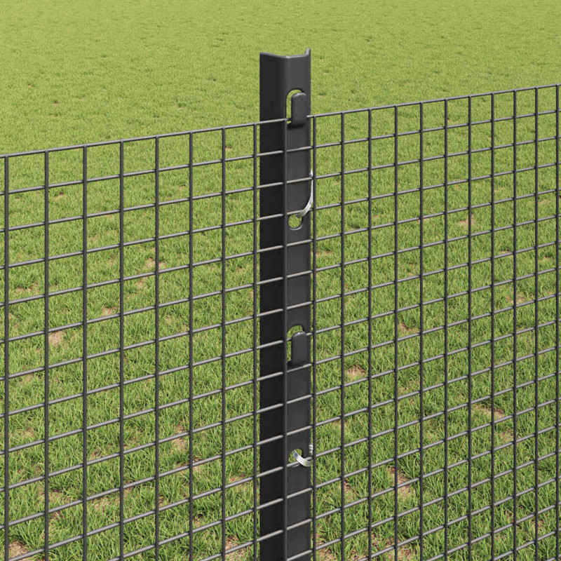 Ogrodzenie z słupkiem Szary 1,2 x 50 m Stal i PVC