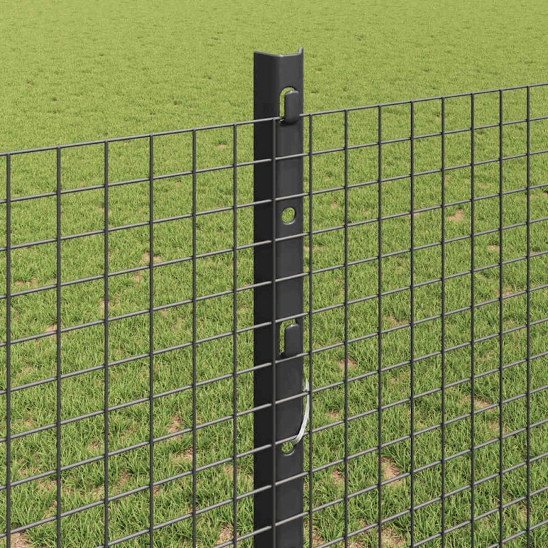 Ogrodzenie z słupkiem Szary 1,2 x 50 m Stal i PVC