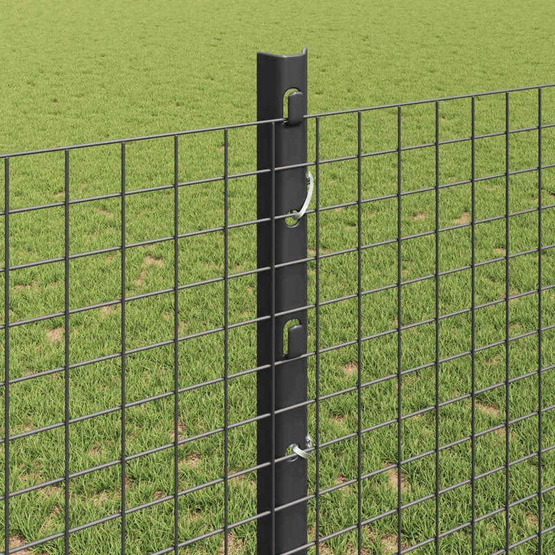 Ogrodzenie z słupkiem Szary 1,2 x 50 m Stal i PVC