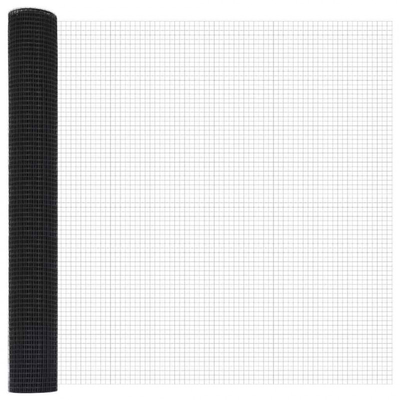 Ogrodzenie z słupkiem Szary 1 x 100 m Stal i PVC