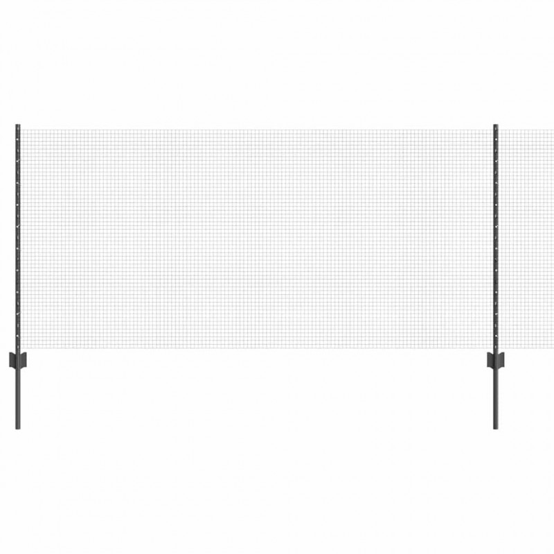 Ogrodzenie z słupkiem Szary 1 x 100 m Stal i PVC