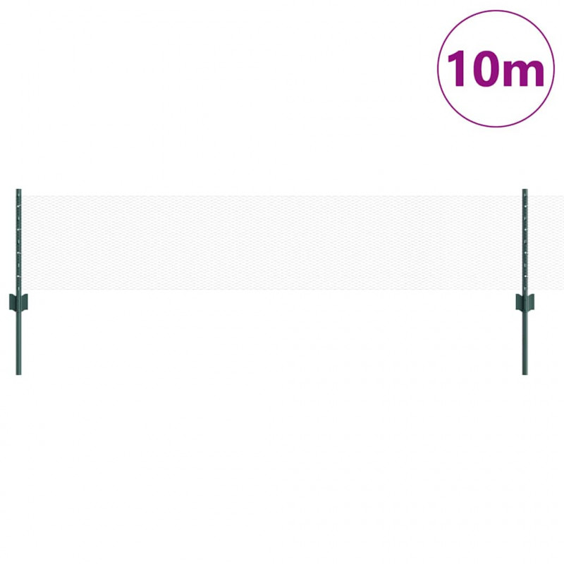 Ogrodzenie z słupkiem Zielony 0,4 x 10 m Stal i PVC