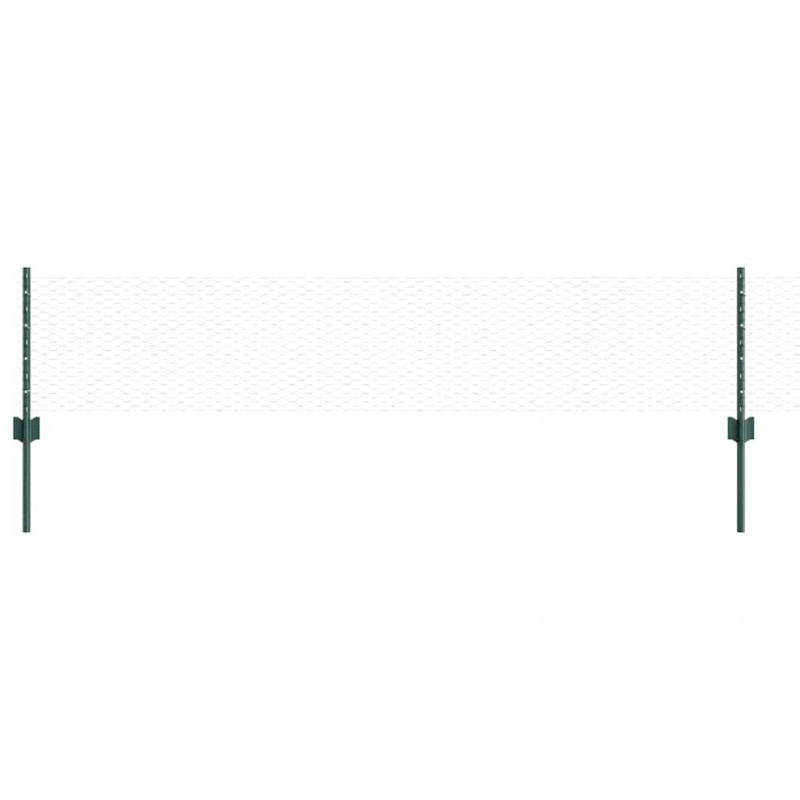Ogrodzenie z słupkiem Zielony 0,4 x 10 m Stal i PVC
