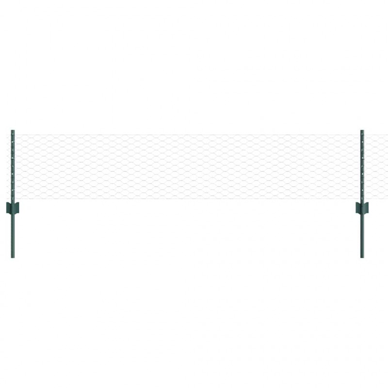 Ogrodzenie z słupkiem Zielony 0,4 x 10 m Stal i PVC