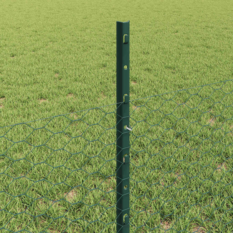 Ogrodzenie z słupkiem Zielony 0,5 x 10 m Stal i PVC