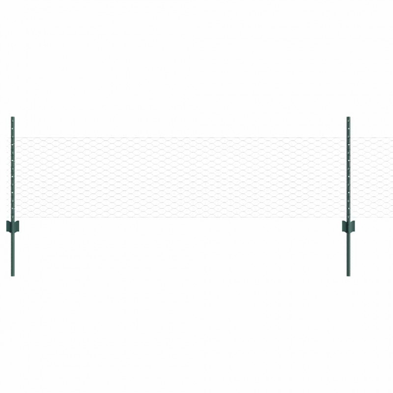 Ogrodzenie z słupkiem Zielony 0,5 x 10 m Stal i PVC