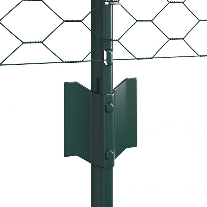 Ogrodzenie z słupkiem Zielony 0,5 x 10 m Stal i PVC