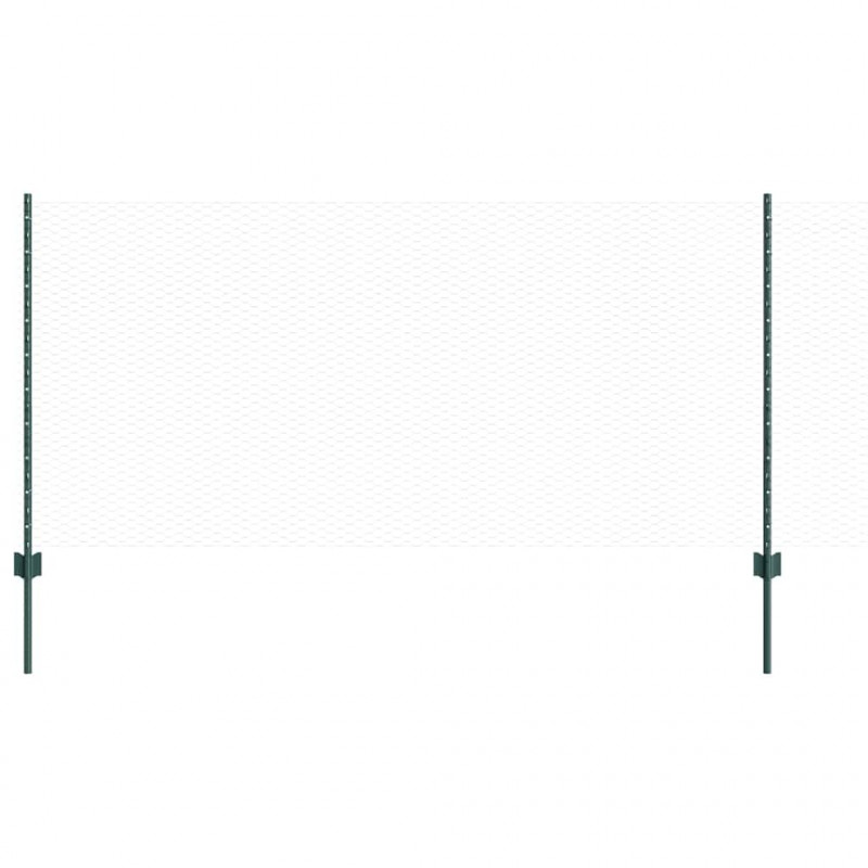 Ogrodzenie z słupkiem Zielony 1 x 10 m Stal i PVC