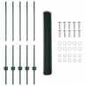 Ogrodzenie z słupkiem Zielony 1 x 10 m Stal i PVC