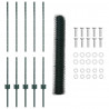 Ogrodzenie z słupkiem Zielony 1 x 10 m Stal i PVC