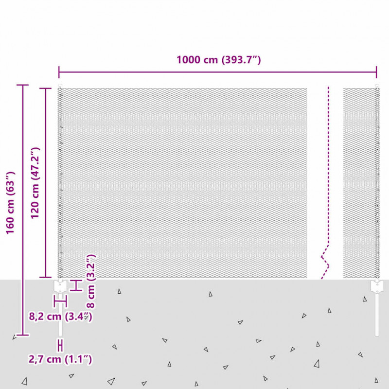 Ogrodzenie z słupkiem Zielony 1,2 x 10 m Stal i PVC