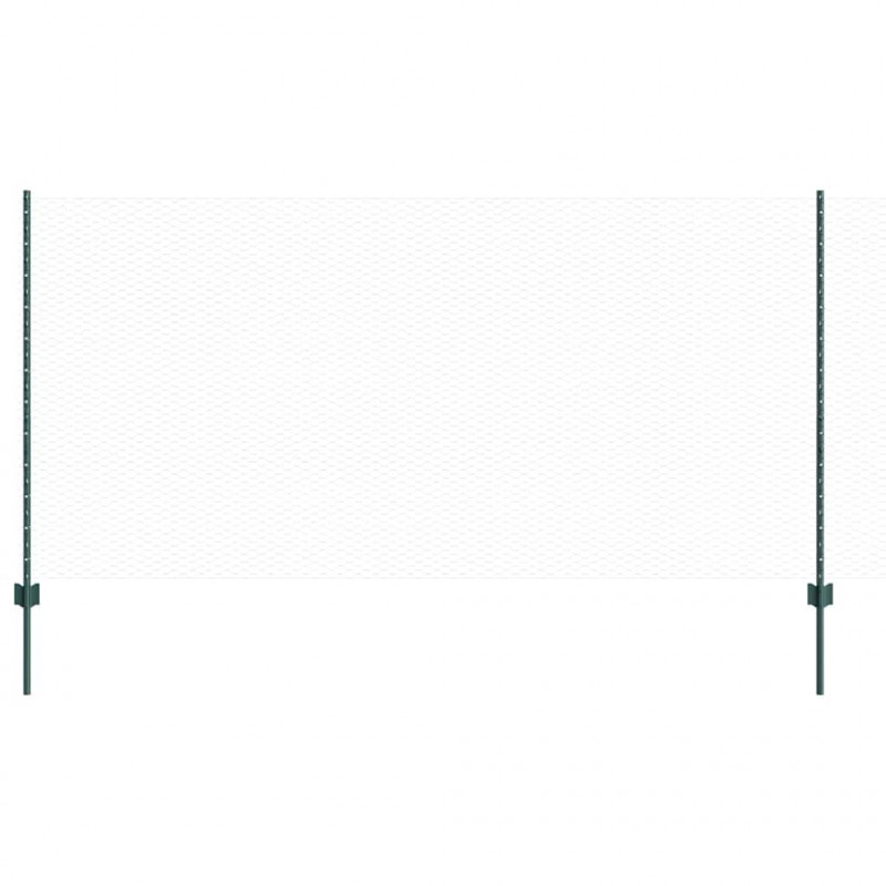 Ogrodzenie z słupkiem Zielony 1,2 x 10 m Stal i PVC
