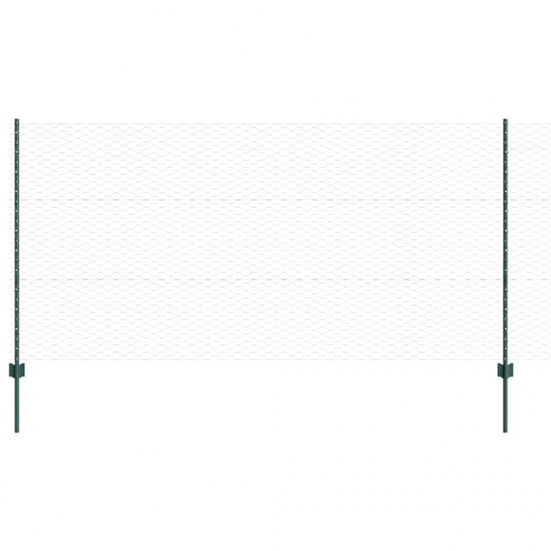 Ogrodzenie z słupkiem Zielony 1,2 x 10 m Stal i PVC