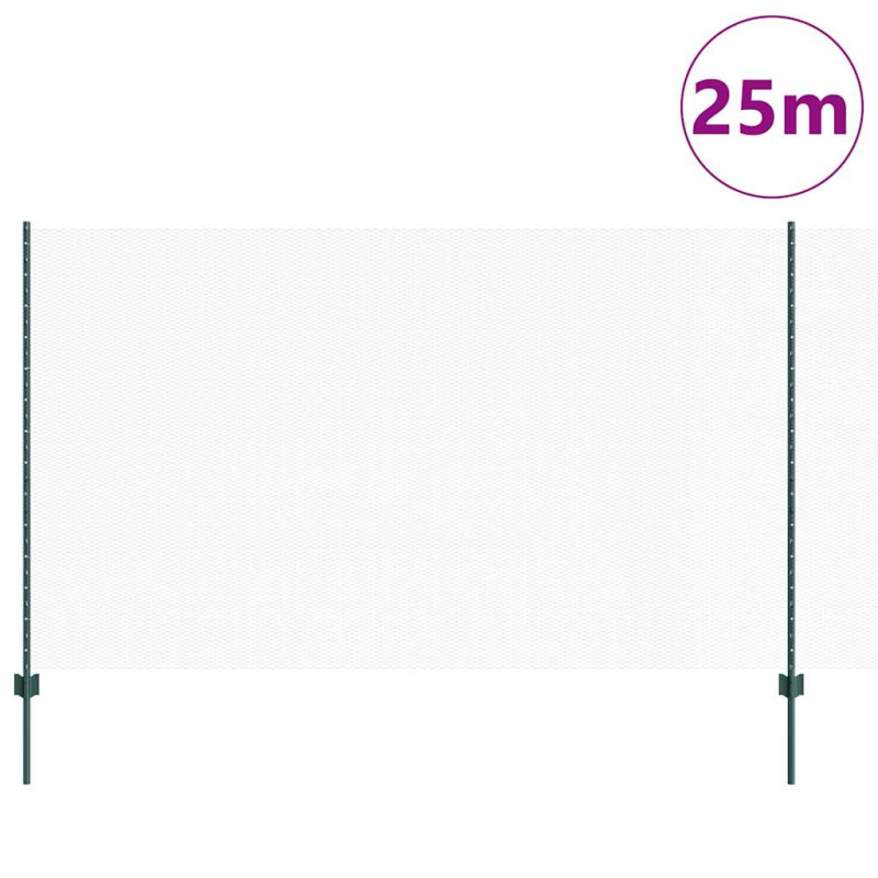 Ogrodzenie z słupkiem Zielony 1,4 x 10 m Stal i PVC