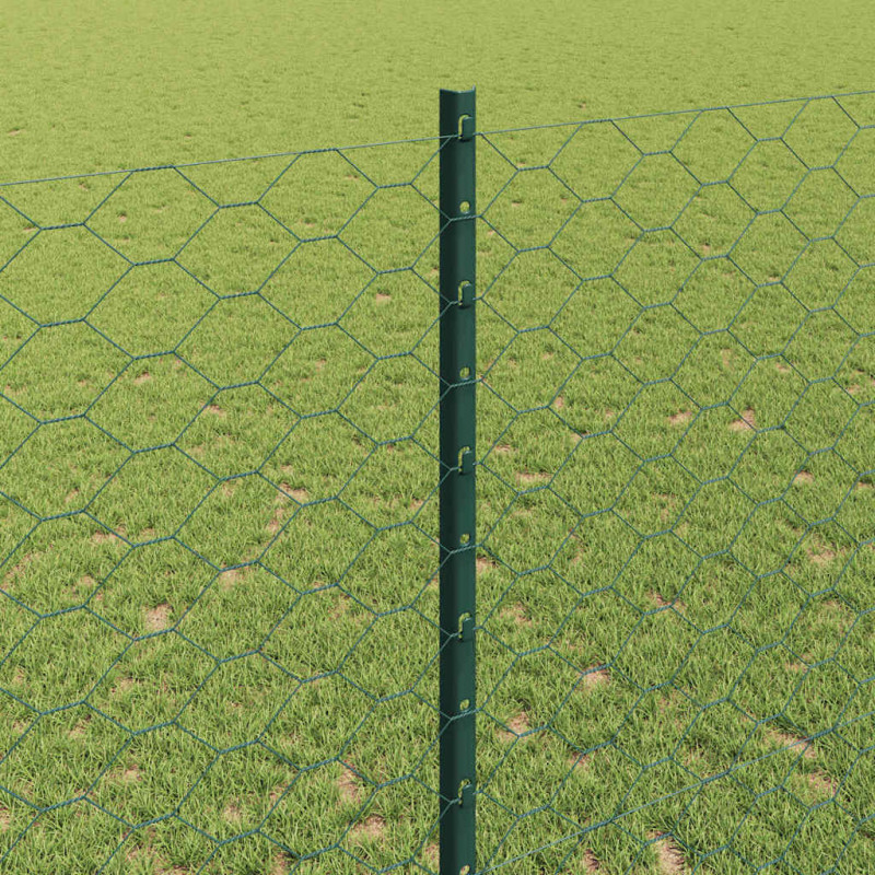 Ogrodzenie z słupkiem Zielony 1,4 x 10 m Stal i PVC