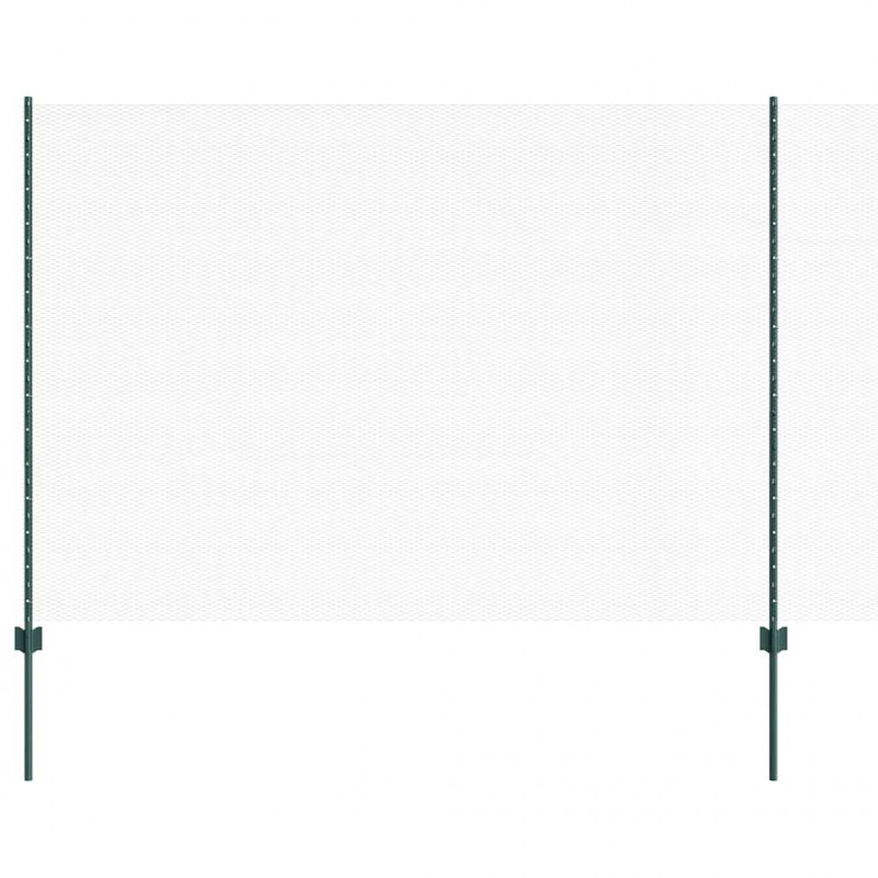 Ogrodzenie z słupkiem Zielony 1,5 x 10 m Stal i PVC