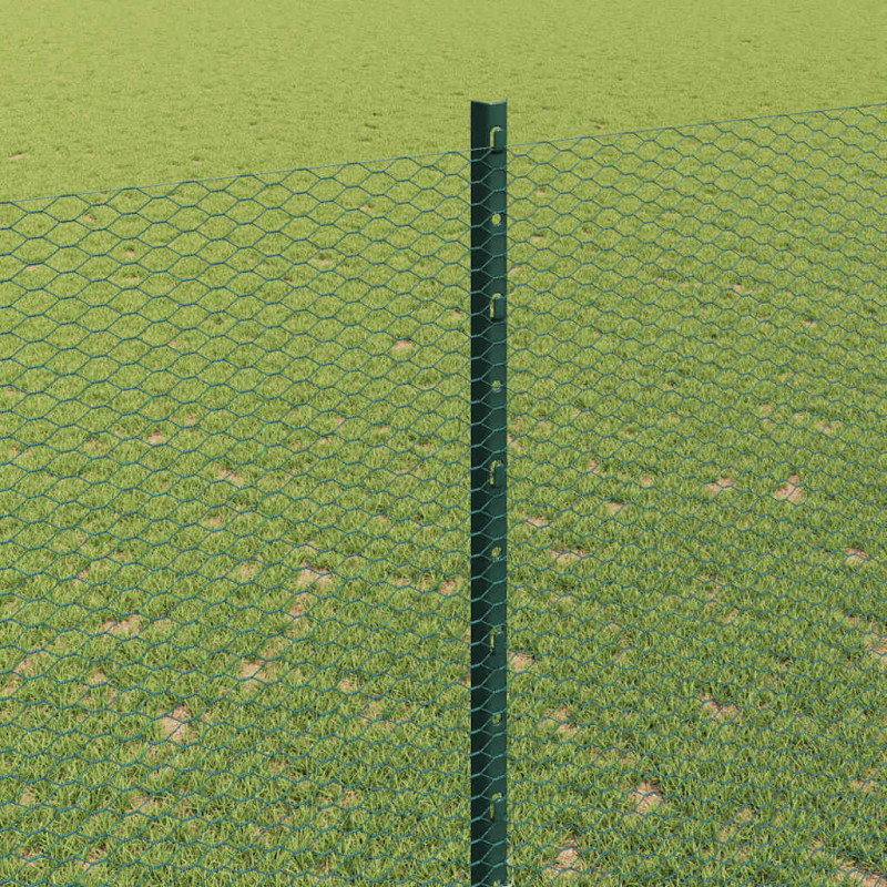 Ogrodzenie z słupkiem Zielony 1,6 x 10 m Stal i PVC