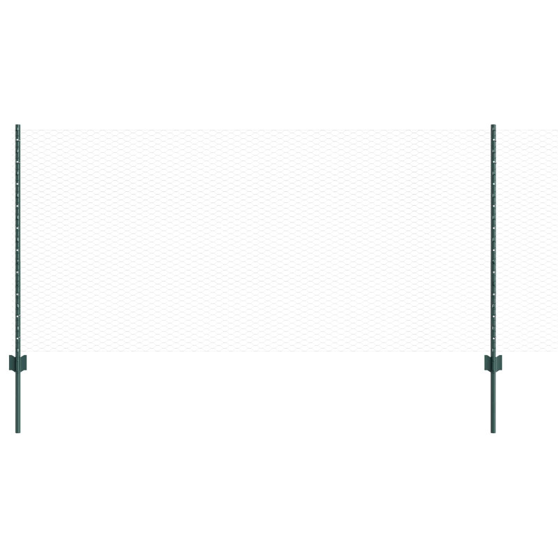 Ogrodzenie z słupkiem Zielony 1 x 25 m Stal