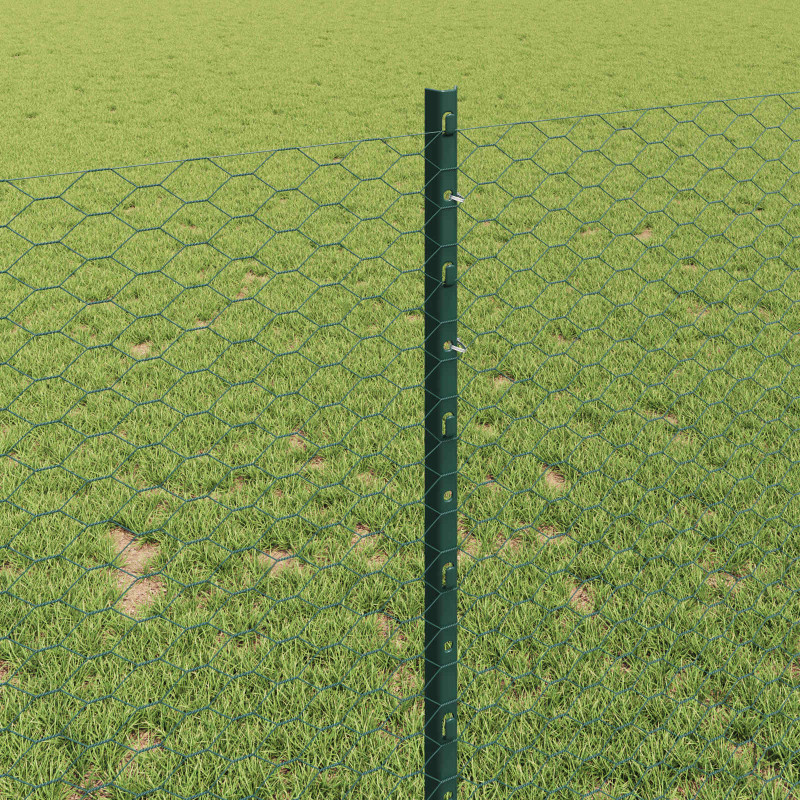 Ogrodzenie z słupkiem Zielony 1 x 25 m Stal