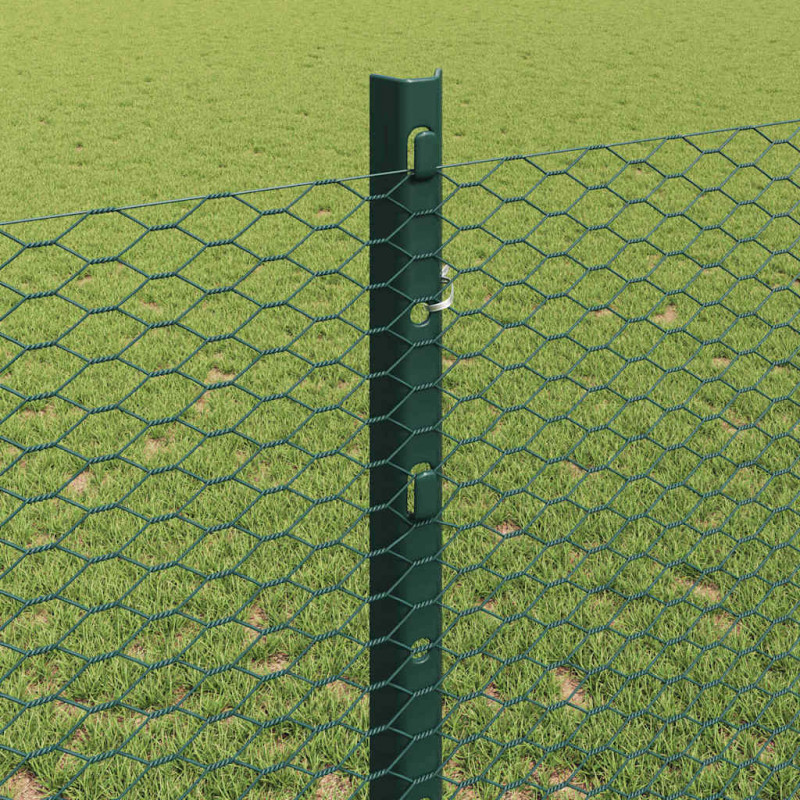 Ogrodzenie z słupkiem Zielony 1,2 x 25 m Stal