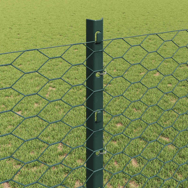 Ogrodzenie z słupkiem Zielony 1,2 x 25 m Stal