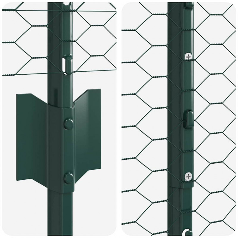 Ogrodzenie z słupkiem Zielony 1,2 x 25 m Stal