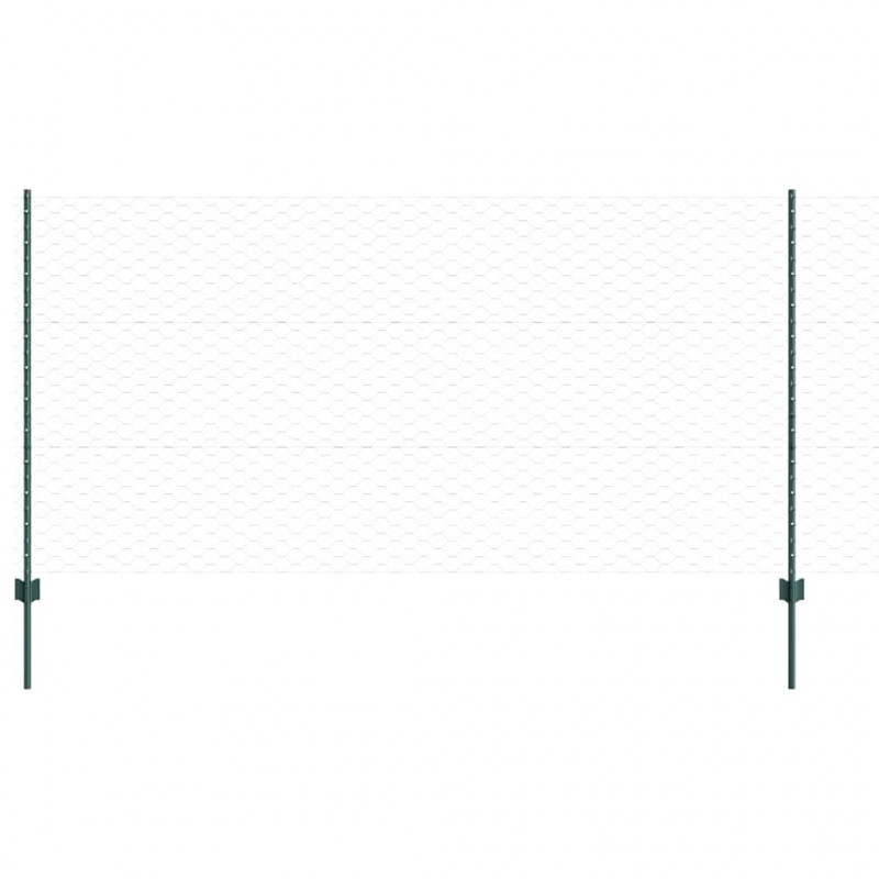 Ogrodzenie z słupkiem Zielony 1,2 x 25 m Stal