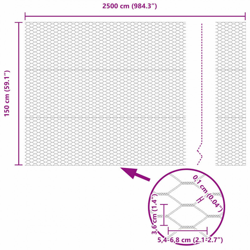 Ogrodzenie z słupkiem Zielony 1,5 x 25 m Stal
