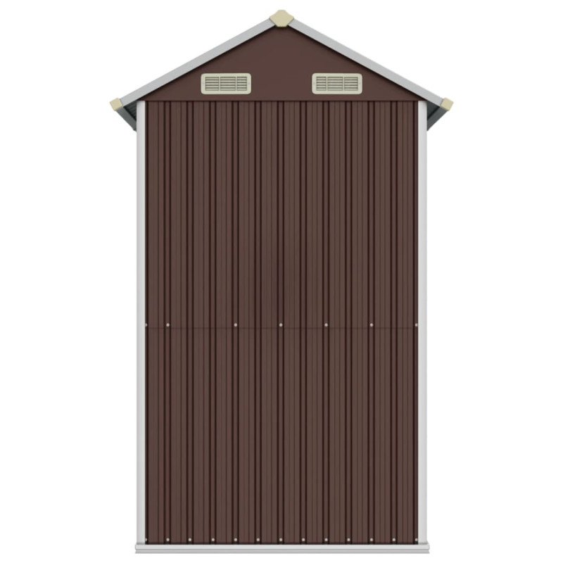 Szopa ogrodowa, brązowa, 192x152,5x237 cm, stal galwanizowana