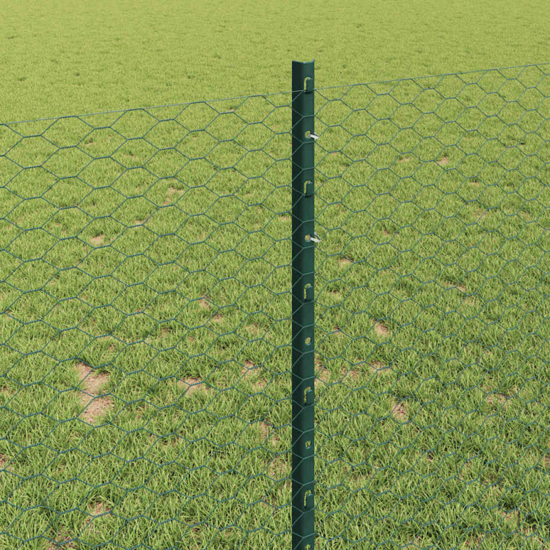 Ogrodzenie z słupkiem Zielony 1 x 50 m Stal i PVC