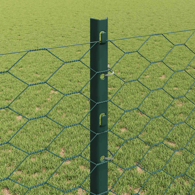 Ogrodzenie z słupkiem Zielony 1,2 x 50 m Stal i PVC