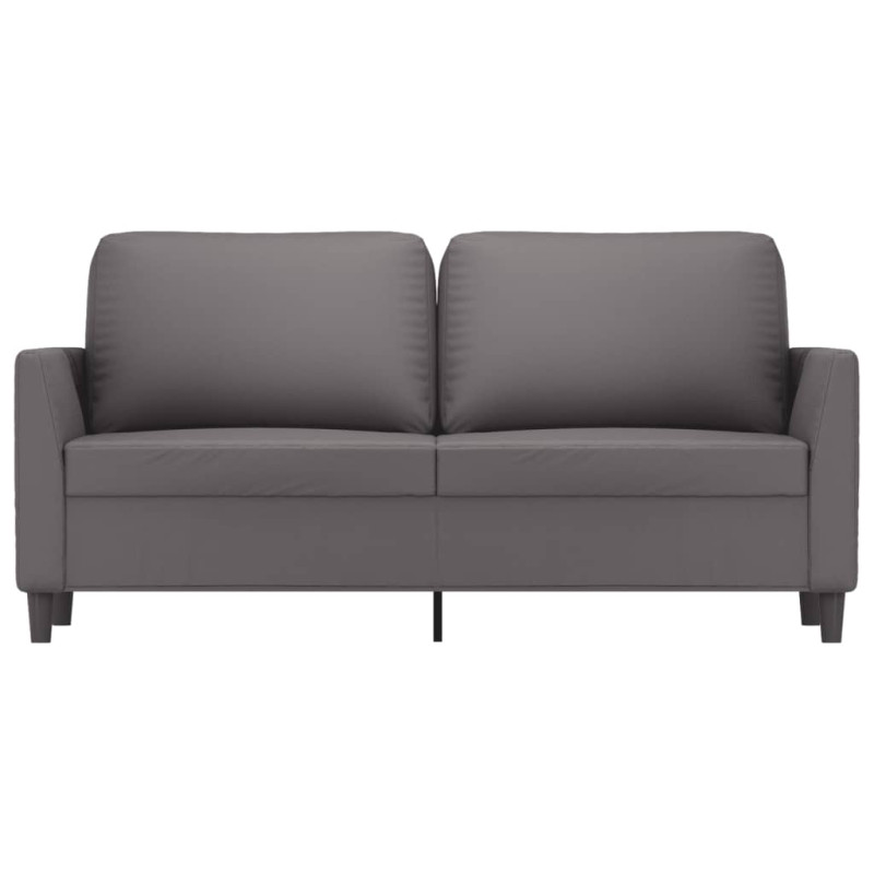 2-osobowa sofa, szary, 140 cm, sztuczna skóra