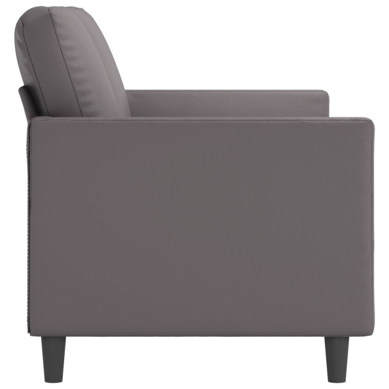2-osobowa sofa, szary, 140 cm, sztuczna skóra
