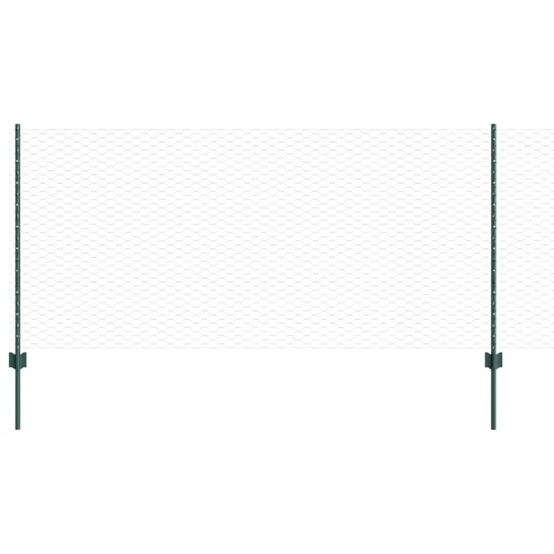 Ogrodzenie z słupkiem Zielony 1 x 100 m Stal i PVC