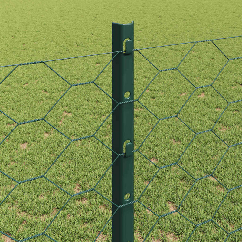 Ogrodzenie z słupkiem Zielony 1,2 x 100 m Stal i PVC