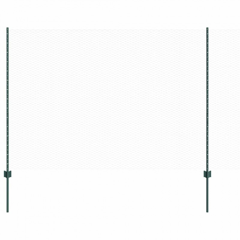 Ogrodzenie z słupkiem Zielony 1,6 x 100 m Stal i PVC