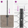 Ogrodzenie z słupkiem Szary 0,5 x 10 m Stal i PVC